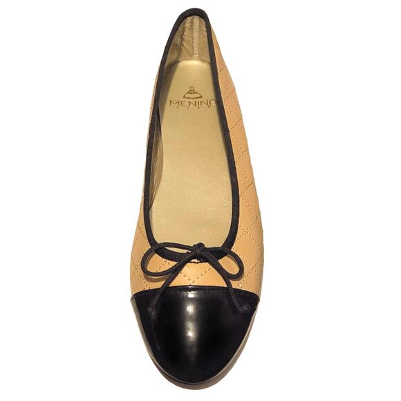 Chic Quilted Black and Tan Flats - Picture 2 of 5